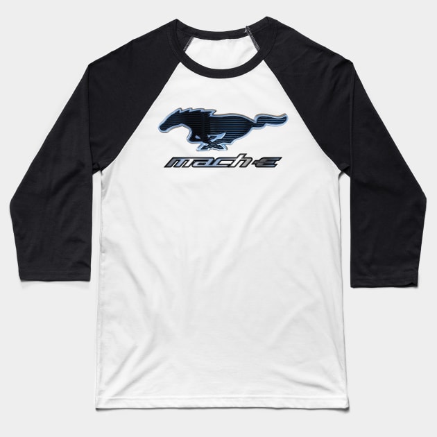 Mustang Mach-E Pony Badge Baseball T-Shirt by zealology